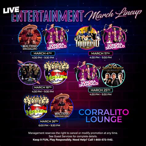 sunland park casino entertainment schedule.